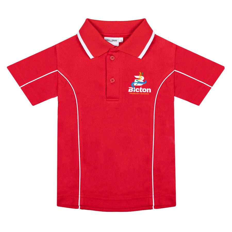 Bicton Primary School Faction Polo Red - New Logo