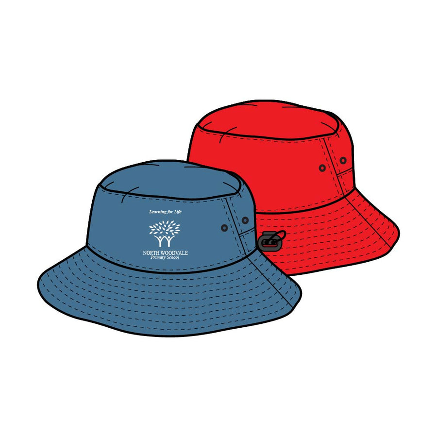 North Woodvale Primary School Reversible Bucket Hat  - Red