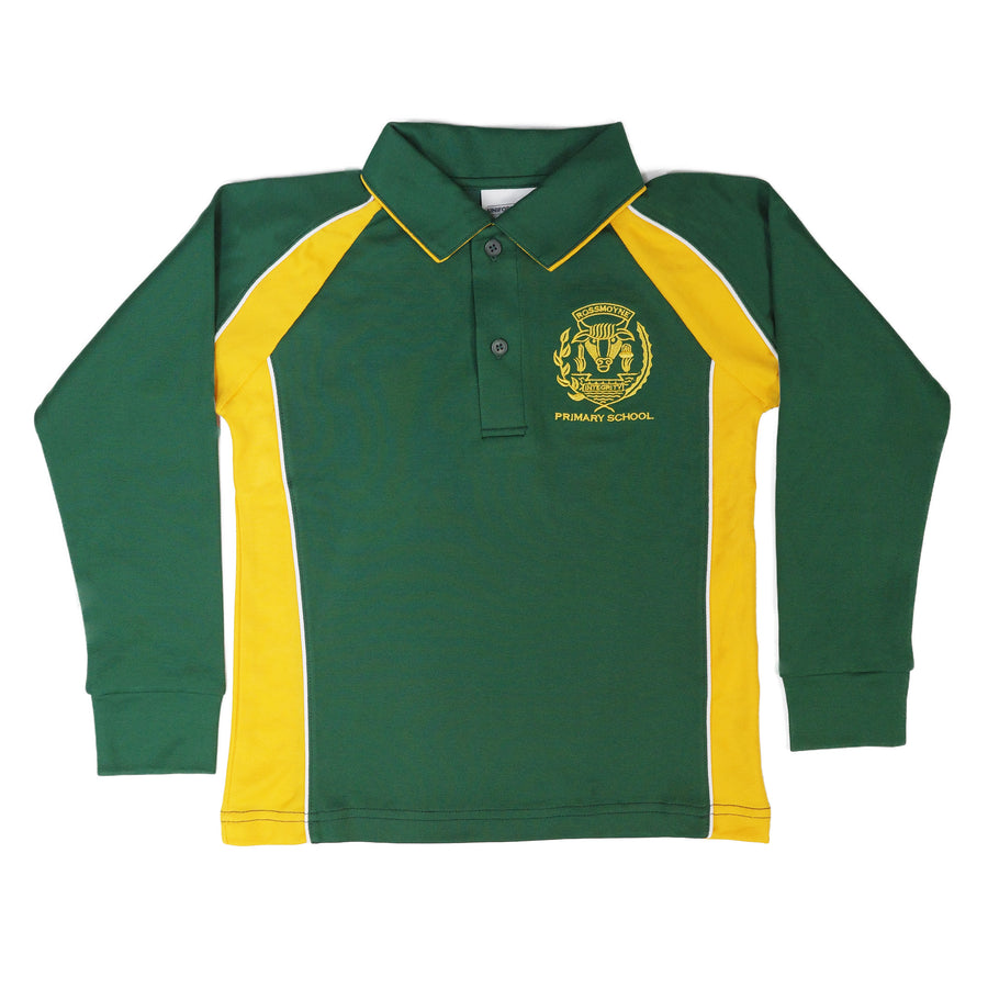 Rossmoyne Primary School Cotton Backed Mesh Long Sleeve Polo