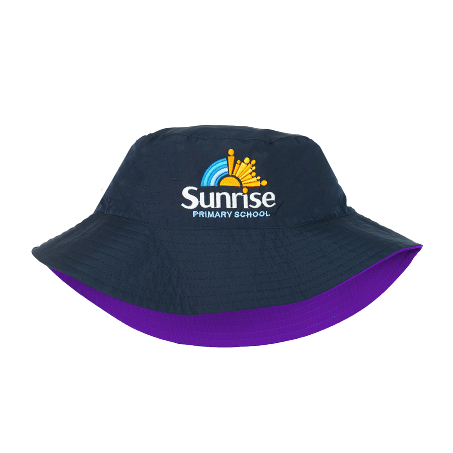 Sunrise Primary School Reversible Bucket Hat - Purple